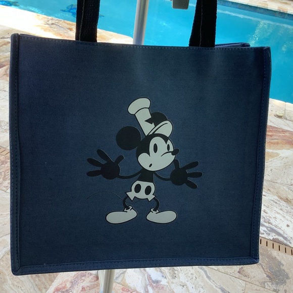 New in package, Cute, Blue, Mickey Mouse canvas Tote and wristlet - Picture 3 of 7